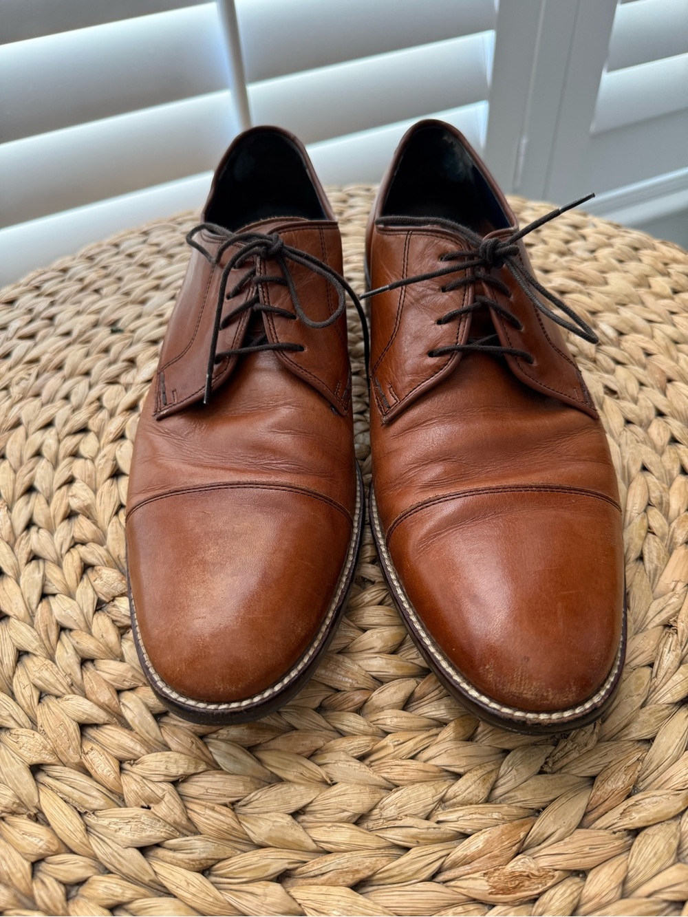 Cole Haan Lenox Hill Cap Toe Oxford Dress Shoes Cognac Brown Men’s 10M